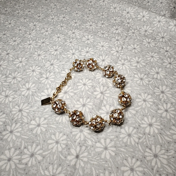 Kate Spade Putting on the Ritz Lady Marmalade Tennis Bracelet Crystal Orbit Pave - Picture 1 of 9